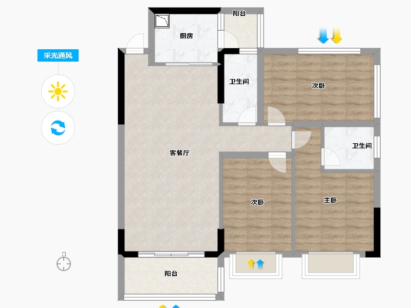 广西壮族自治区-南宁市-亲水湾-82.66-户型库-采光通风