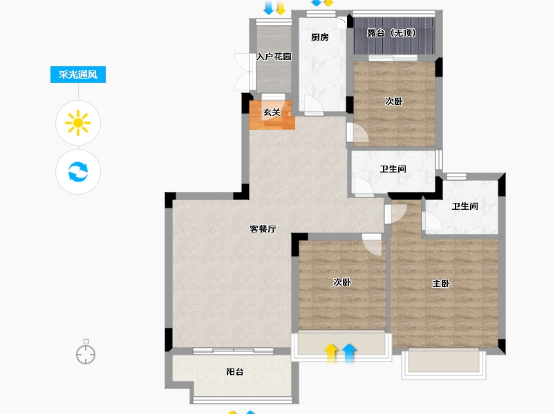 广西壮族自治区-桂林市-恒大江湾-94.99-户型库-采光通风