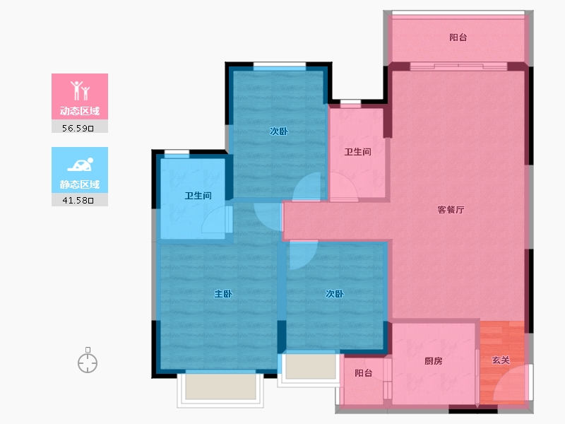 广西壮族自治区-桂林市-恒大江湾-88.19-户型库-动静分区