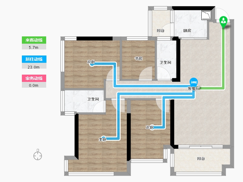 广西壮族自治区-南宁市-云星钱隆公馆-94.00-户型库-动静线