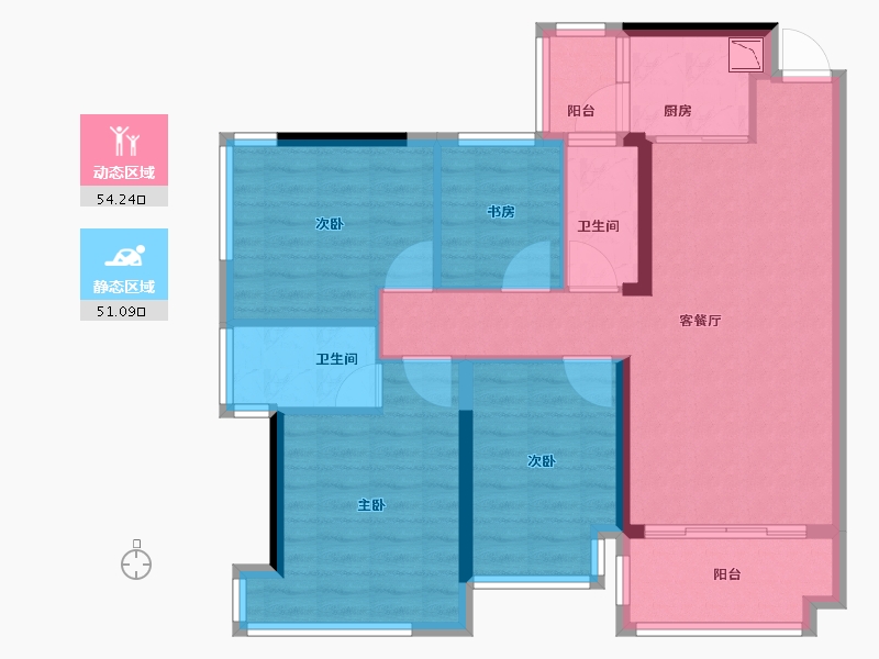 广西壮族自治区-南宁市-云星钱隆公馆-94.00-户型库-动静分区