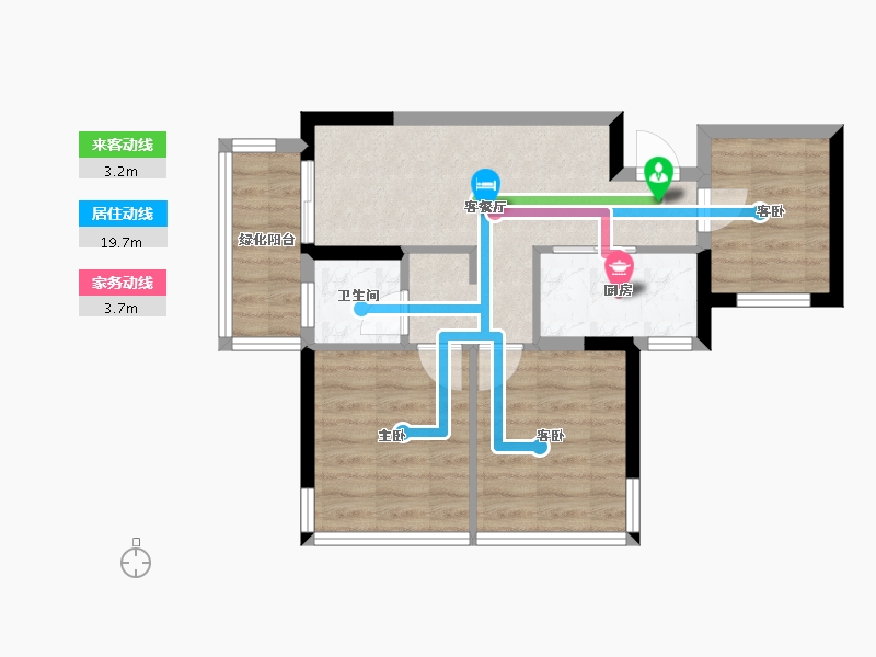 广西壮族自治区-南宁市-金成江南壹品-54.20-户型库-动静线