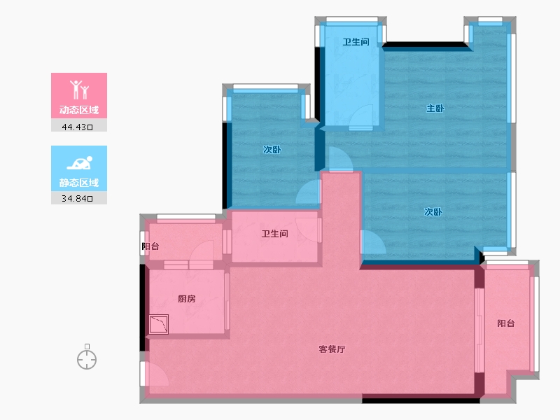 广西壮族自治区-南宁市-云星钱隆公馆-69.99-户型库-动静分区