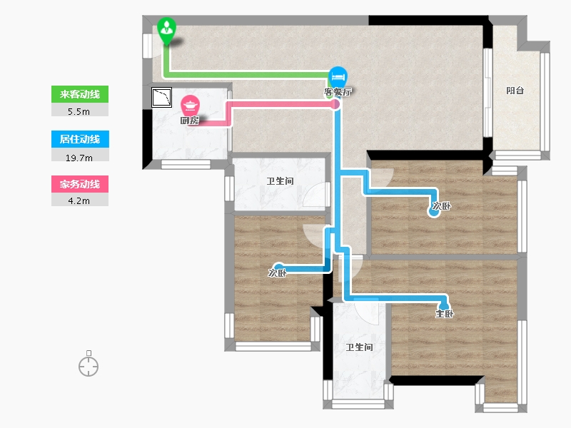 广西壮族自治区-南宁市-云星钱隆公馆-69.99-户型库-动静线