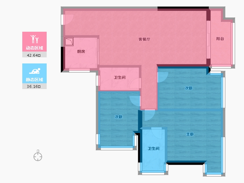 广西壮族自治区-南宁市-云星钱隆公馆-69.99-户型库-动静分区