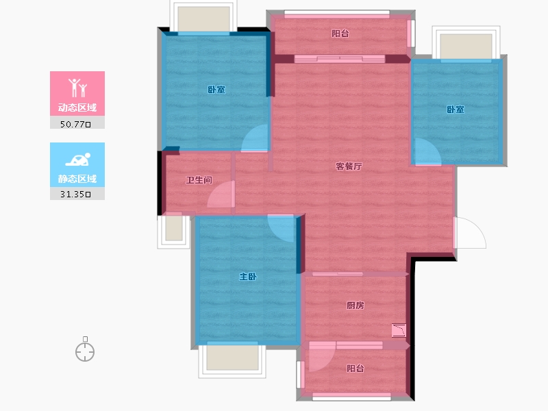 广西壮族自治区-贵港市-西江领寓-73.63-户型库-动静分区