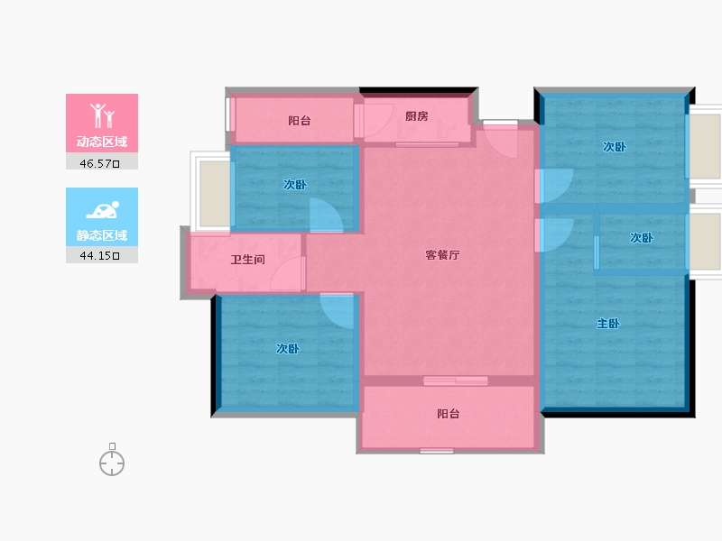 广西壮族自治区-北海市-福缘阁二期-80.80-户型库-动静分区