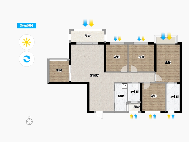 广西壮族自治区-南宁市-锦绣里-99.69-户型库-采光通风