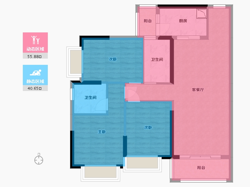 广东省-东莞市-丰华珑远翠珑湾-85.99-户型库-动静分区