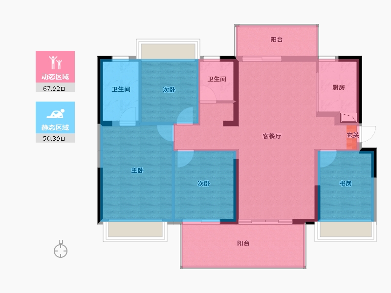 广西壮族自治区-南宁市-云玺台-107.43-户型库-动静分区