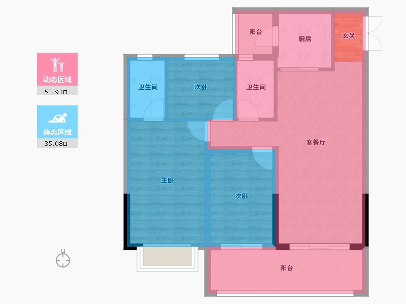 广东省-中山市-永成御景轩-77.80-户型库-动静分区