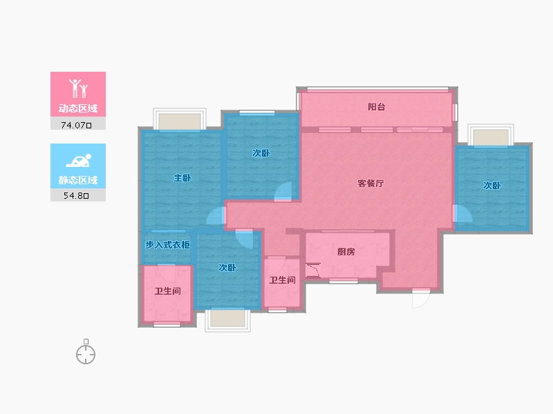 四川省-成都市-朗诗熙华府-114.10-户型库-动静分区