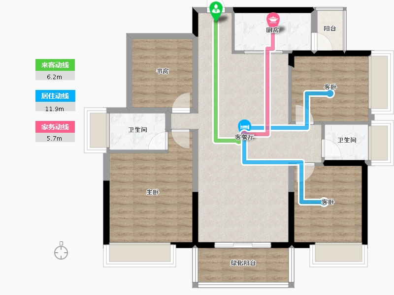 广西壮族自治区-南宁市-龙光玖誉湖-104.12-户型库-动静线