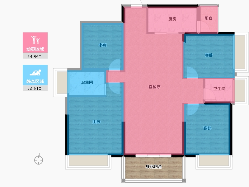 广西壮族自治区-南宁市-龙光玖誉湖-104.12-户型库-动静分区