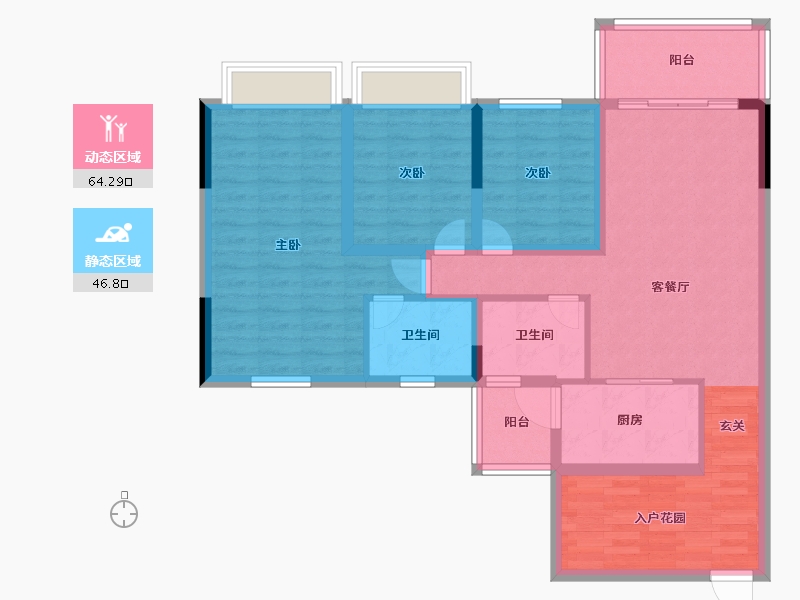 广东省-中山市-永成御景轩-98.72-户型库-动静分区