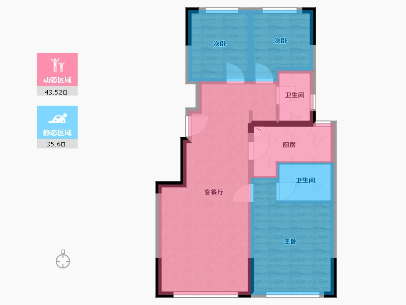 吉林省-长春市-中天东君府-69.97-户型库-动静分区