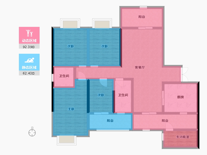 广西壮族自治区-北海市-馨隆天地-136.25-户型库-动静分区