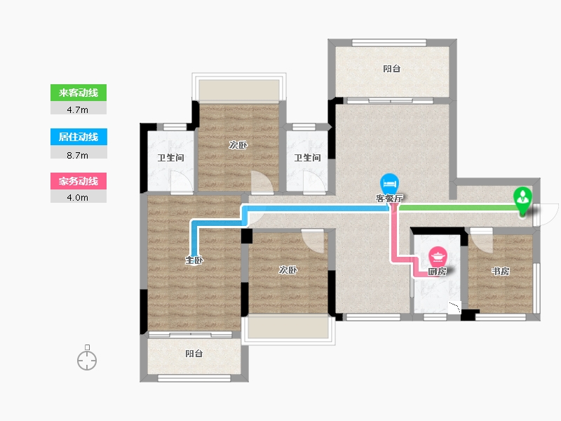 广西壮族自治区-桂林市-新安厦西宸源著-94.56-户型库-动静线