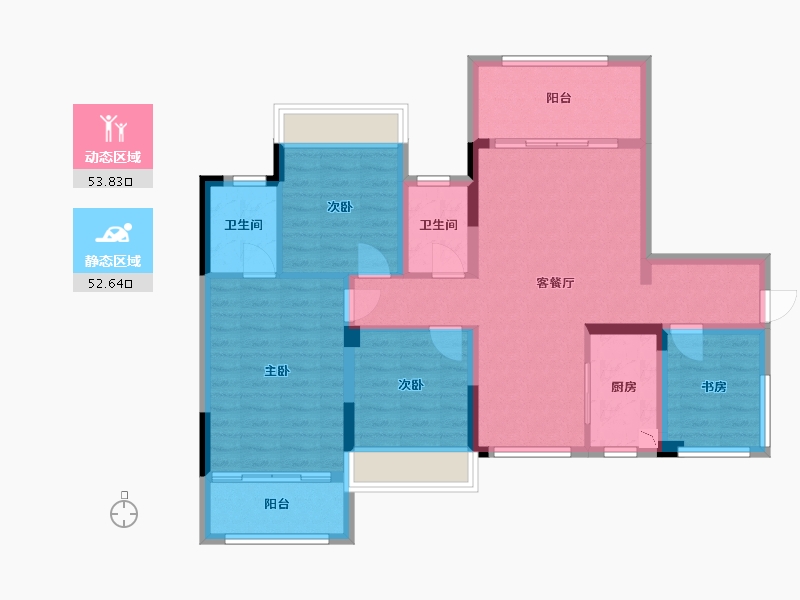 广西壮族自治区-桂林市-新安厦西宸源著-94.56-户型库-动静分区