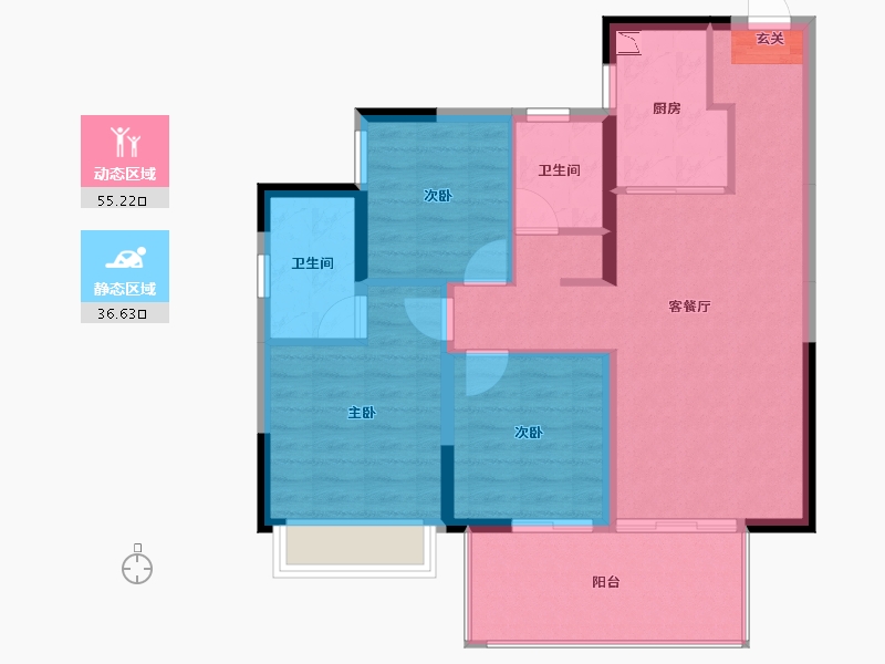 广西壮族自治区-南宁市-云玺台-82.53-户型库-动静分区