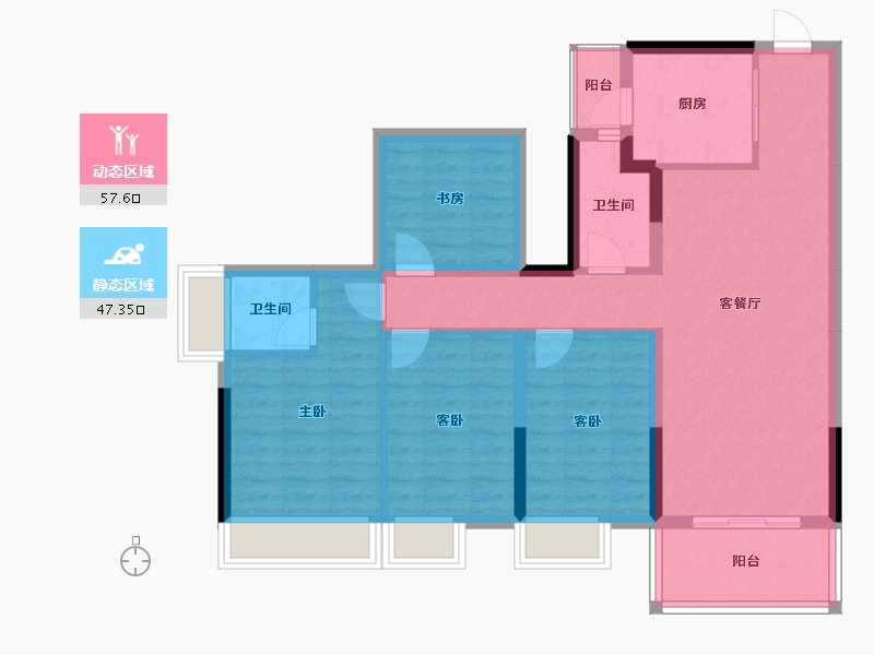 广西壮族自治区-南宁市-龙光玖誉湖-93.40-户型库-动静分区