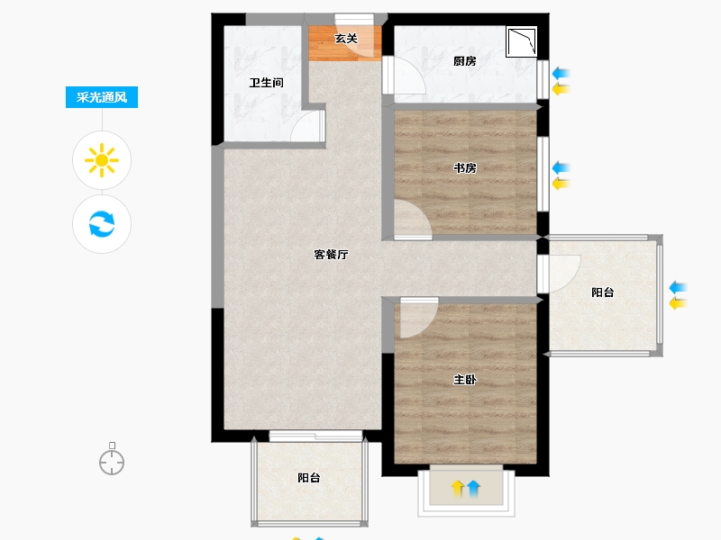 广西壮族自治区-南宁市-旭辉江山樾-62.15-户型库-采光通风