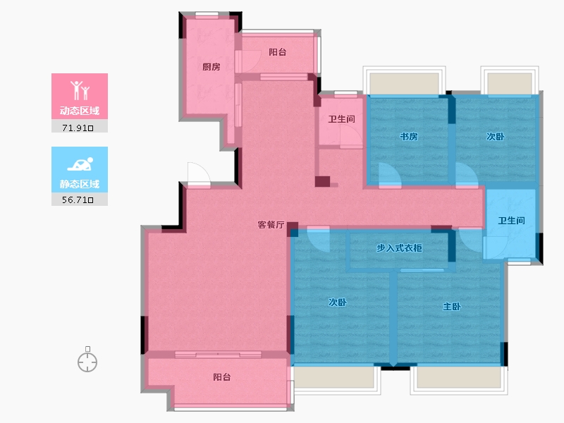 广西壮族自治区-桂林市-兴进漓江壹号-113.51-户型库-动静分区