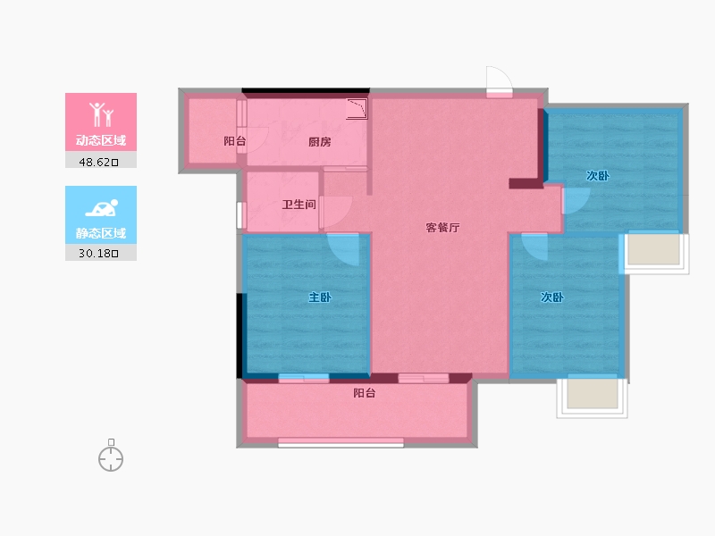 广西壮族自治区-南宁市-美的慧城-70.32-户型库-动静分区