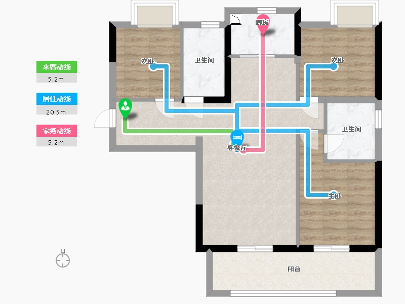 广西壮族自治区-南宁市-美的慧城-80.00-户型库-动静线