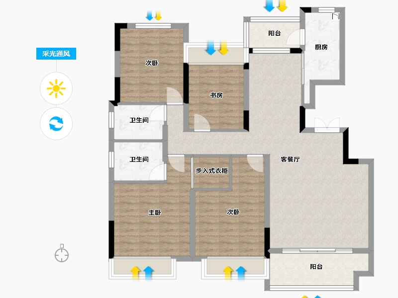 广西壮族自治区-桂林市-兴进漓江壹号-116.33-户型库-采光通风