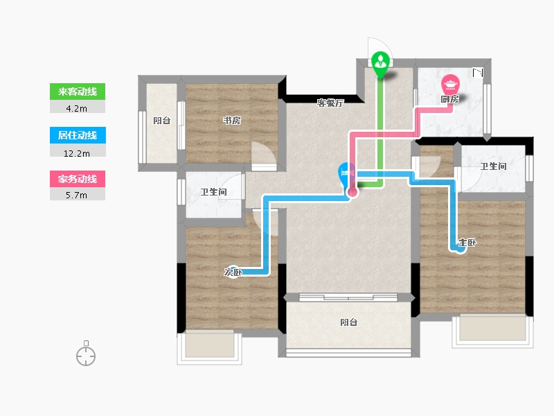 广西壮族自治区-桂林市-祥和雅居-75.25-户型库-动静线