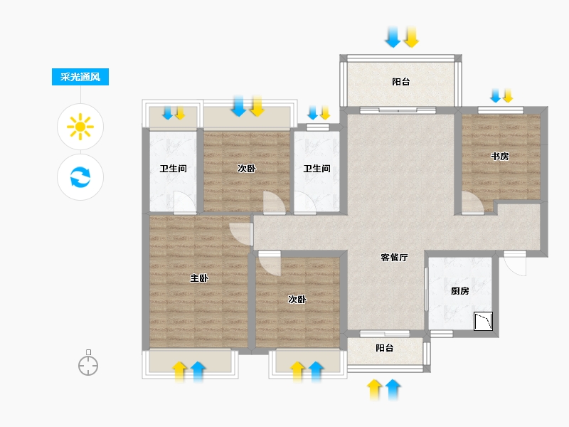 广西壮族自治区-桂林市-兴进漓江壹号-101.51-户型库-采光通风