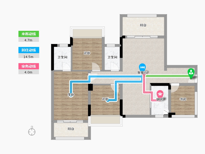 广西壮族自治区-桂林市-新安厦西宸源著-94.78-户型库-动静线