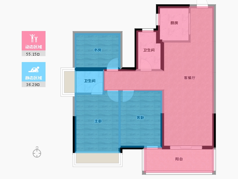 广西壮族自治区-南宁市-龙光玖誉湖-81.73-户型库-动静分区