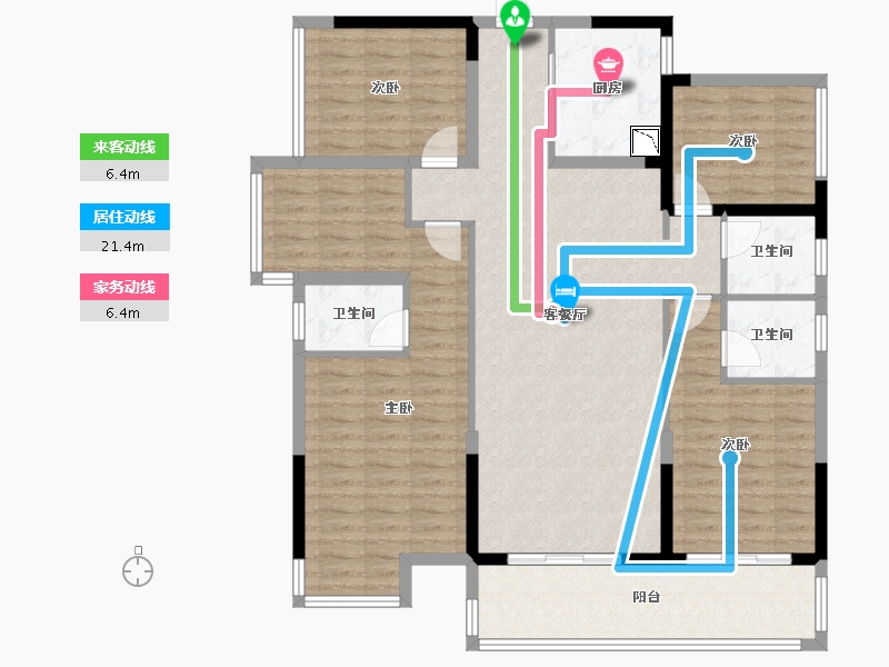 广西壮族自治区-南宁市-嘉和城塞纳北岸-127.03-户型库-动静线