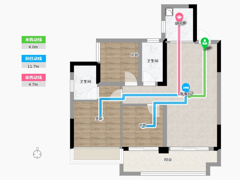 广西壮族自治区-桂林市-新安厦西宸源著-68.89-户型库-动静线