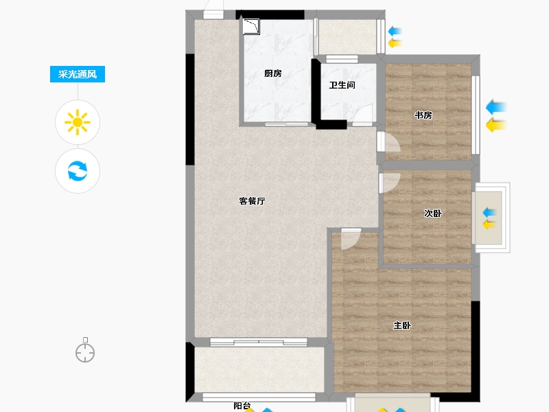 广西壮族自治区-南宁市-亲水湾-72.97-户型库-采光通风