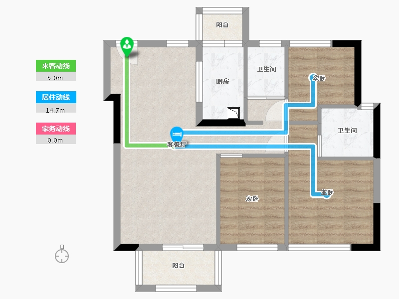 广东省-东莞市-碧桂园铂公馆住宅-68.07-户型库-动静线