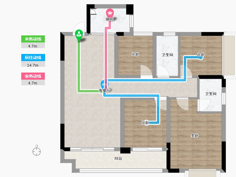 广西壮族自治区-桂林市-新安厦西宸源著-86.78-户型库-动静线