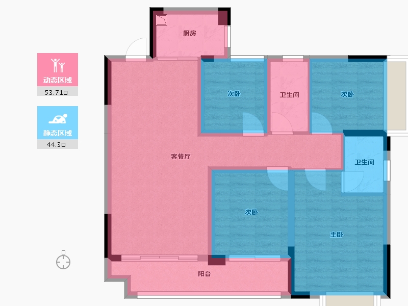 广西壮族自治区-桂林市-新安厦西宸源著-86.78-户型库-动静分区