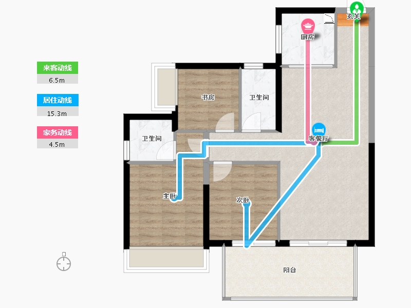 广西壮族自治区-南宁市-凯旋1号上水湾-84.17-户型库-动静线