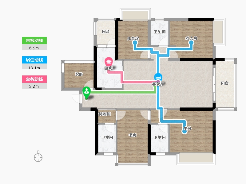 广西壮族自治区-南宁市-嘉和城塞纳北岸-119.51-户型库-动静线