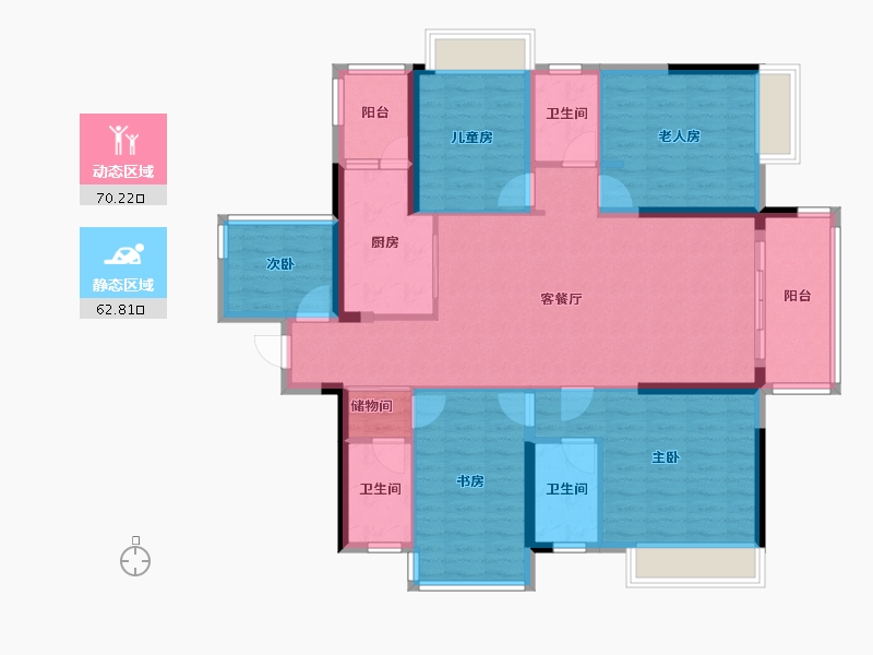 广西壮族自治区-南宁市-嘉和城塞纳北岸-119.51-户型库-动静分区