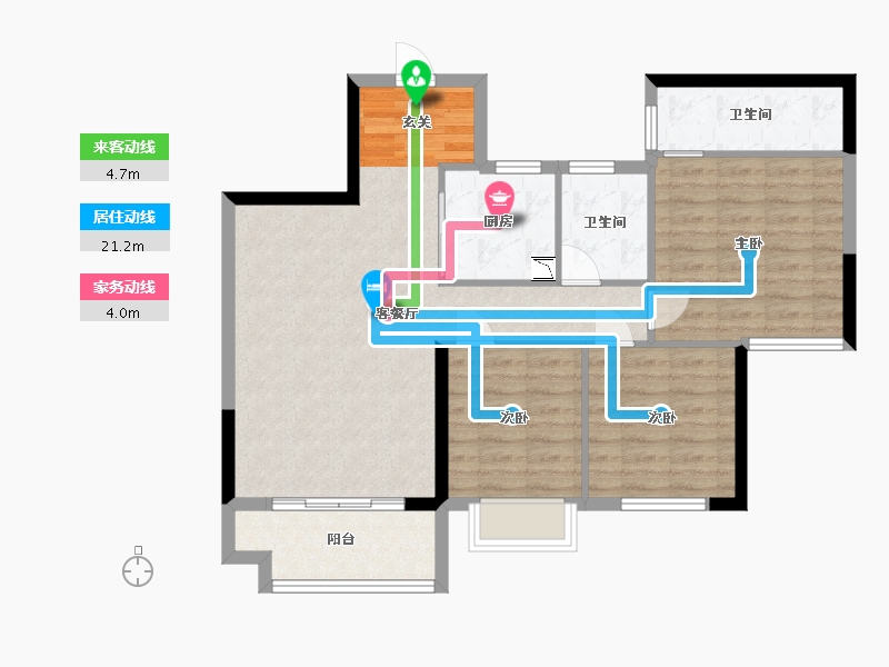 广东省-东莞市-安华香蜜松湖-84.80-户型库-动静线