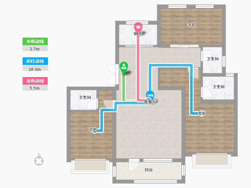 河北省-石家庄市-天山熙湖-100.95-户型库-动静线