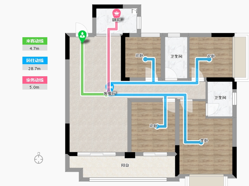 广西壮族自治区-桂林市-新安厦西宸源著-87.90-户型库-动静线