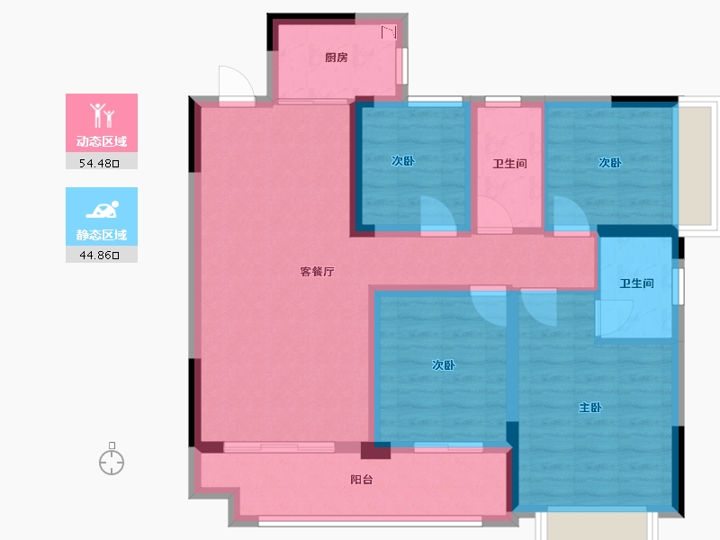 广西壮族自治区-桂林市-新安厦西宸源著-87.90-户型库-动静分区