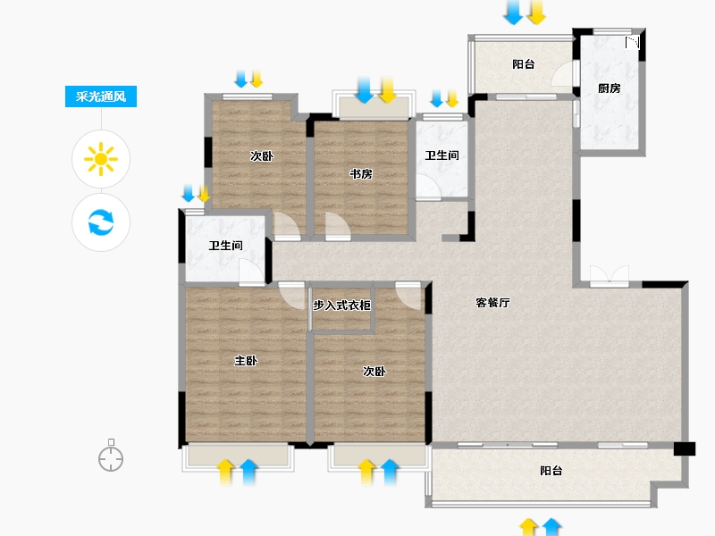 广西壮族自治区-桂林市-兴进漓江壹号-149.79-户型库-采光通风