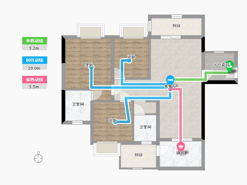 广西壮族自治区-北海市-福缘阁二期-87.57-户型库-动静线