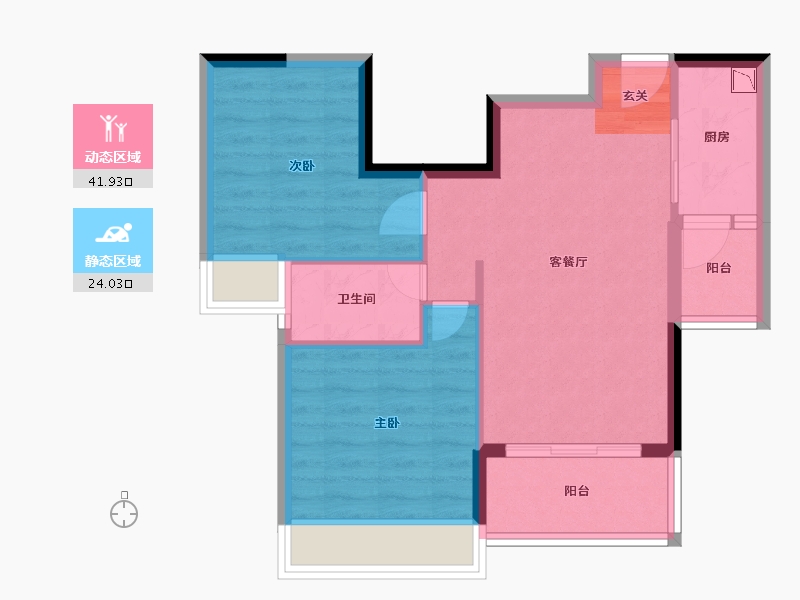 广东省-中山市-大翼御龙轩-58.72-户型库-动静分区